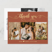 Budget Terracotta Gold Script Photo Wedding (Voorkant / Achterkant)