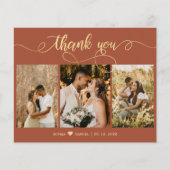 Budget Terracotta Gold Script Photo Wedding (Voorkant)
