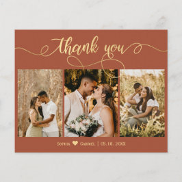 Budget Terracotta Gold Script Photo Wedding