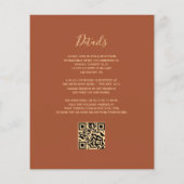 Budget Terracotta Gouden Glitter QR Code Huwelijk (Achterkant)