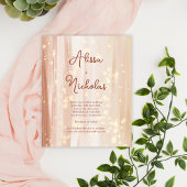 Budget terracotta gouden kleur bruiloft uitnodigin