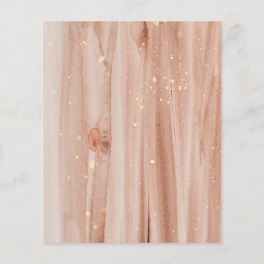 Budget terracotta gouden kleur bruiloft uitnodigin (Achterkant)