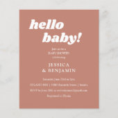 Budget Terracotta Hallo Cute Baby shower Invite (Voorkant)