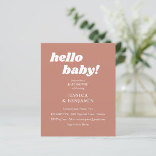 Budget Terracotta Hallo Cute Baby shower Invite