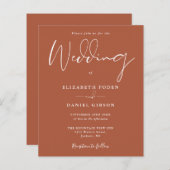 Budget Terracotta Huwelijksuitnodiging (Voorkant / Achterkant)