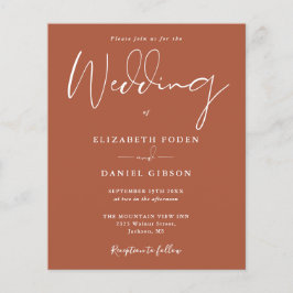 Budget Terracotta Huwelijksuitnodiging