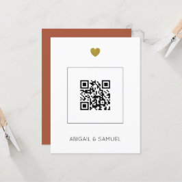 Budget Terracotta Huwelijksuitnodiging met QR-code