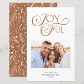 Budget Terracotta Joyful kerstpatroonfoto (Voorkant / Achterkant)