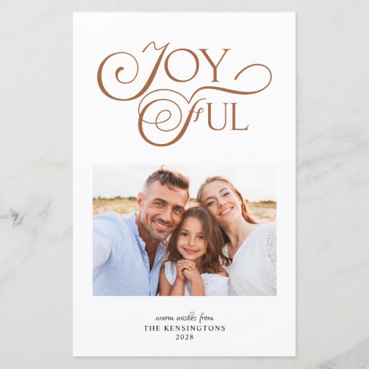 Budget Terracotta Joyful kerstpatroonfoto (Voorkant)