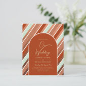 BUDGET Terracotta Mint Green Wedding INVITE (Staand voorkant)