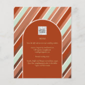 BUDGET Terracotta Mint Green Wedding INVITE (Achterkant)