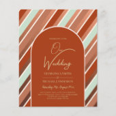 BUDGET Terracotta Mint Green Wedding INVITE (Voorkant)