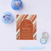 BUDGET Terracotta Mint Green Wedding INVITE Flyer (Enkel)