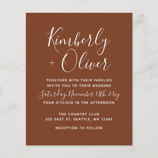 Budget Terracotta Modern Wedding (Voorkant)