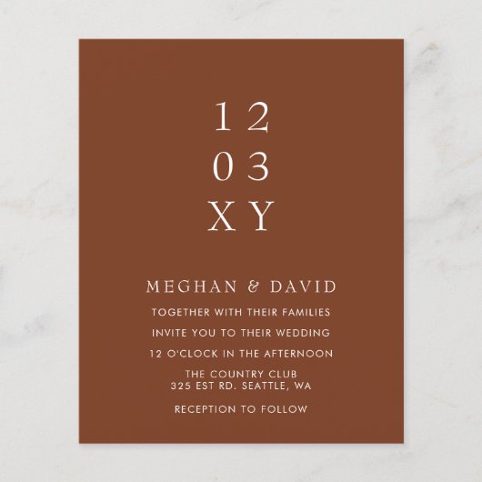Budget Terracotta Modern Wedding (Voorkant)