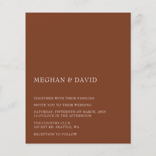Budget Terracotta Modern Wedding (Voorkant)