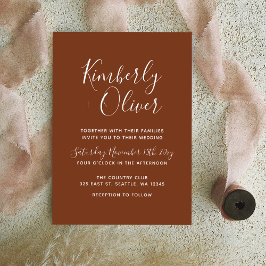 Budget Terracotta Modern Wedding