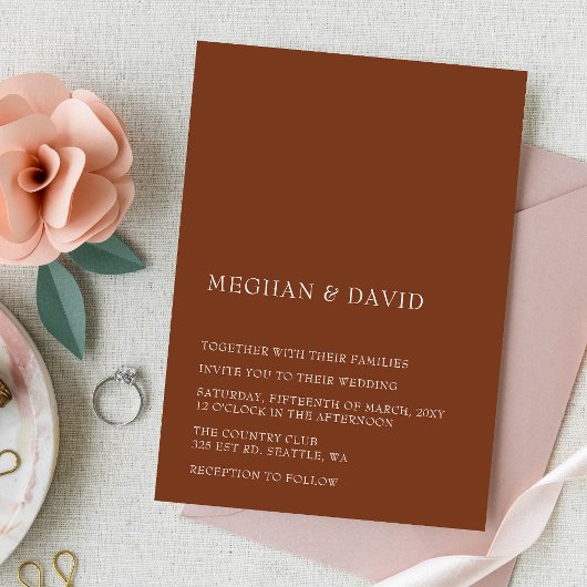 Budget Terracotta Modern Wedding