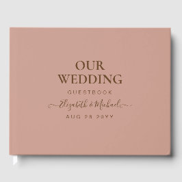 BUDGET Terracotta Monochrome Bruiloft Gastenboek