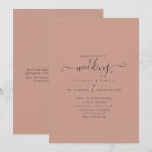 BUDGET Terracotta Monochrome Bruiloft Kaart (Voorkant / Achterkant)