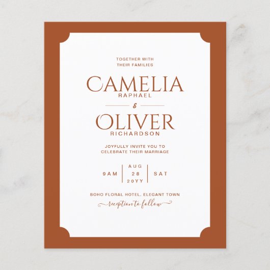 BUDGET Terracotta MONOCHROME Trouw PAPER Flyer (Voorkant)