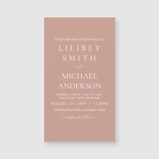 BUDGET Terracotta Monochrome Weddenschap (Voorkant)