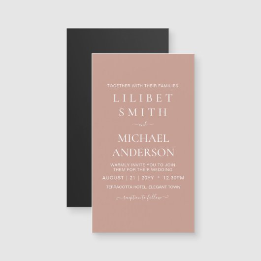 BUDGET Terracotta Monochrome Weddenschap (Voorkant / Achterkant)