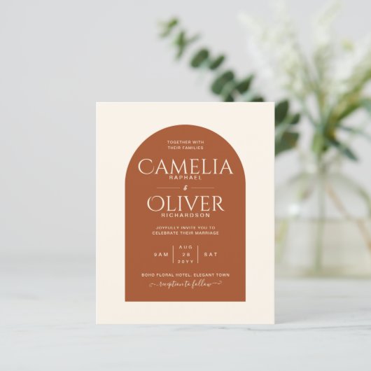 BUDGET Terracotta MONOCHROME Weddenschap (Staand voorkant)