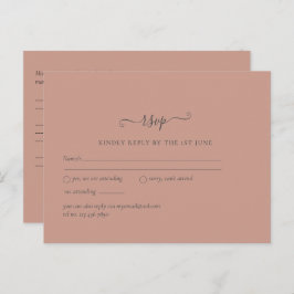 BUDGET Terracotta Monochrome Weddenschap Briefkaart