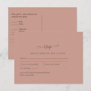 BUDGET Terracotta Monochrome Weddenschap Briefkaart