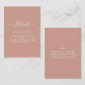 BUDGET Terracotta Monochrome Weddenschap Informatiekaartje (Voorkant / Achterkant)