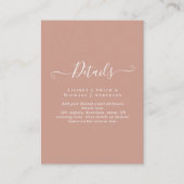 BUDGET Terracotta Monochrome Weddenschap Informatiekaartje (Voorkant)
