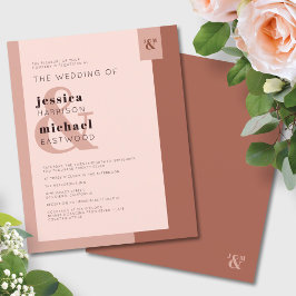 Budget Terracotta Monogram Weddenschap Flyer
