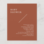 Budget Terracotta Neutraal Baby shower Uitnodiging (Voorkant)