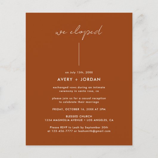 Budget Terracotta Niets Fancy Gewoon Liefde Bruilo (Achterkant)