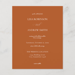 Budget Terracotta Oranje Calligrafie Wedding Flyer