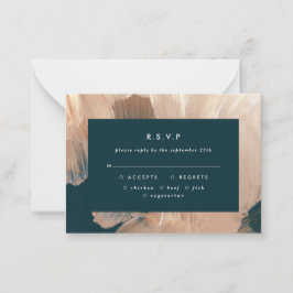 budget Terracotta painterly bruiloft R.S.V.P. antw Notitiekaartje