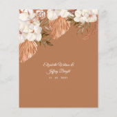 Budget Terracotta Pampas Arched Wedding Uitnodigin (Achterkant)