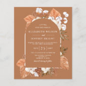 Budget Terracotta Pampas Arched Wedding Uitnodigin (Voorkant)