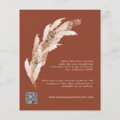 Budget terracotta pampas elegant bruiloft flyer (Achterkant)