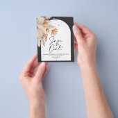 budget terracotta pampas gras save the date flyer (Hand)