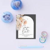 budget terracotta pampas gras save the date flyer (Enkel)