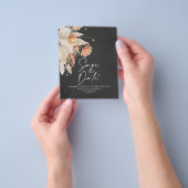 budget terracotta pampas gras save the date flyer (Hand)