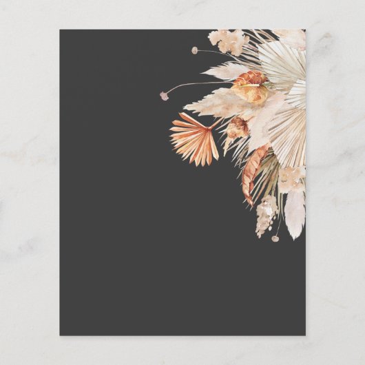 budget terracotta pampas gras save the date flyer (Achterkant)