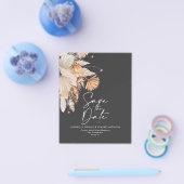 budget terracotta pampas gras save the date flyer (Enkel)