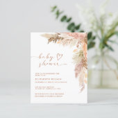 Budget Terracotta Pampas Grass Baby shower Invite (Staand voorkant)