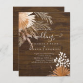 BUDGET Terracotta Pampas Grass Tropical Weddenscha (Voorkant / Achterkant)