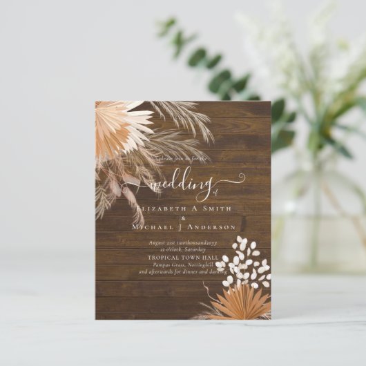 BUDGET Terracotta Pampas Grass Tropical Weddenscha (Staand voorkant)