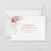 Budget Terracotta Pampas Grass Wedding Dank u Notitiekaartje (Achterkant)