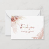 Budget Terracotta Pampas Grass Wedding Dank u Notitiekaartje (Voorkant)